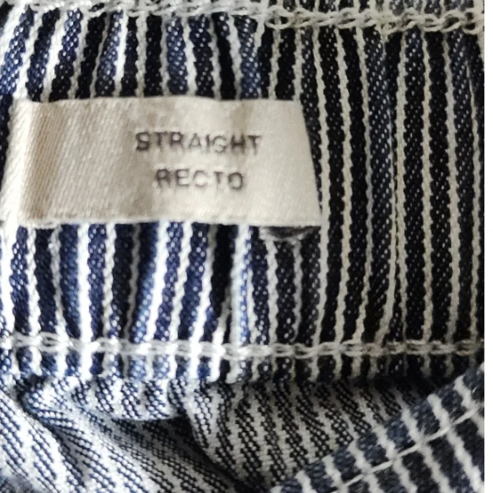 Goodfellow & Co Mens L NWT Navy Striped Pleated Pants Elastic Waist 36x29